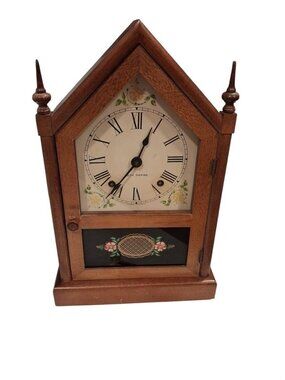 Vintage Seth Thomas Sharon-7W Cathedral Mantel Clock Key Wind Working USA A200